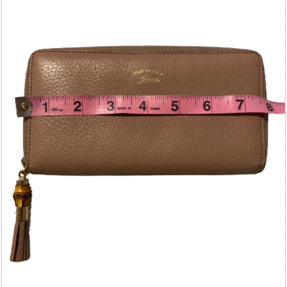 ❤️ Authentic Gucci Dusty Rose/Rustic Pink Mauve Leather Zip Around Wallet - Picture 13 of 16